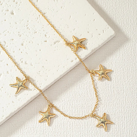 Vacation Beach Starfish Alloy Wholesale Necklace