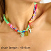 Vacation Beach Sweet Coconut Tree Starfish Coral 18K Gold Plated Copper Cord In Chain Pendant Necklaces Wholesale