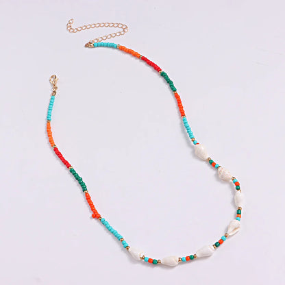 Vacation Bohemian Colorful Shell Beaded Women's Long Necklace Necklace