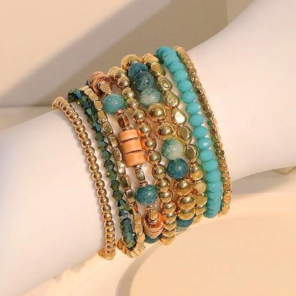 Vacation Bohemian Geometric CCB Resin Glass Wholesale Bracelets