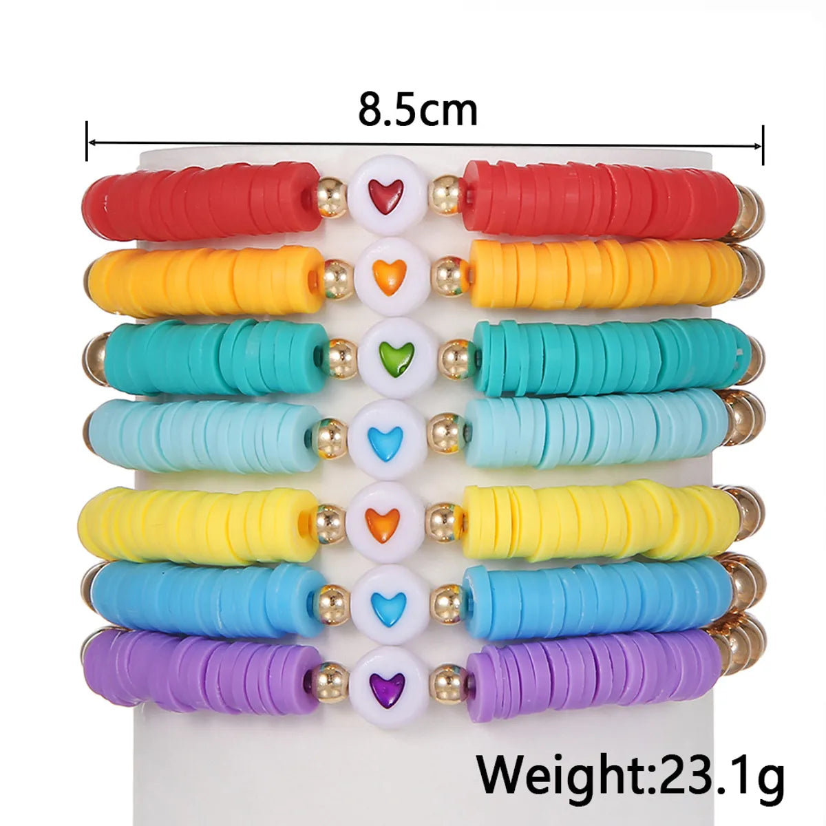 Vacation Bohemian Geometric Heart Shape Soft Clay Beaded Women'S Bracelets