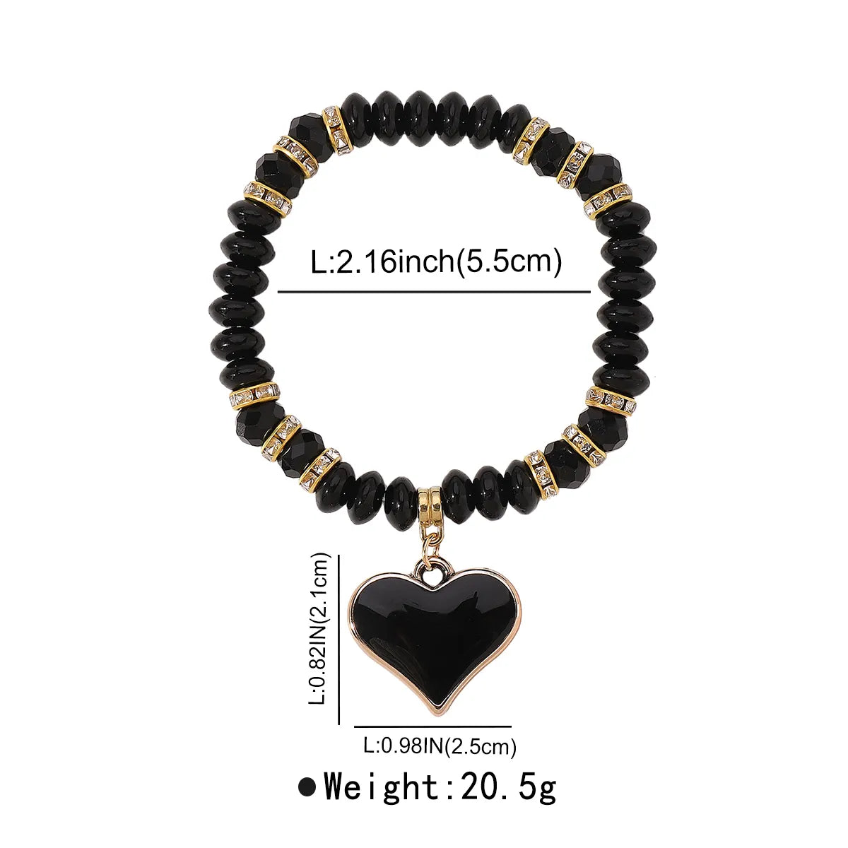 Vacation Bohemian Heart Shape Artificial Crystal Beaded Women's Bracelets