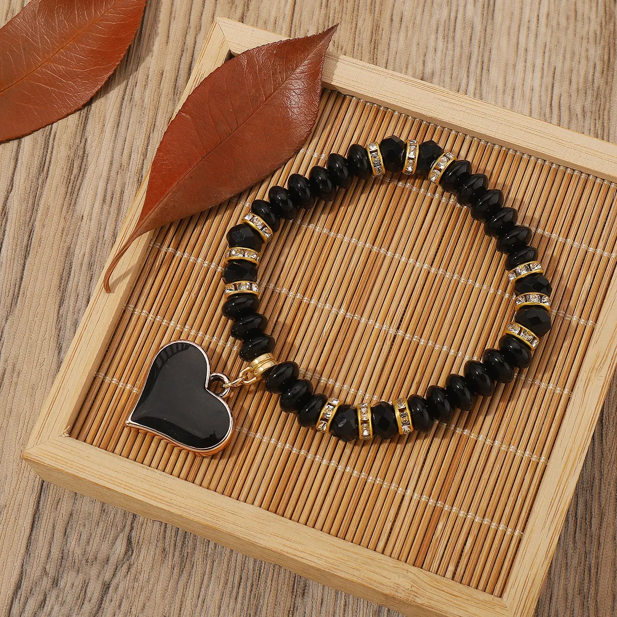 Vacation Bohemian Heart Shape Artificial Crystal Beaded Women's Bracelets