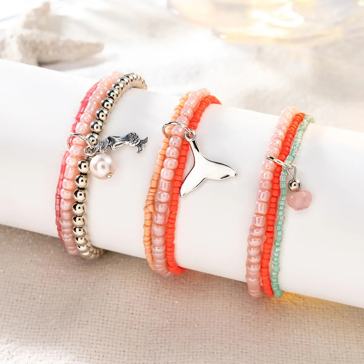 Vacation Bohemian Ocean Mermaid Shell Glass Beaded Women's Bracelets