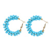 1 Pair Vacation Circle Beaded Braid Synthetic Resin Alloy Hoop Earrings