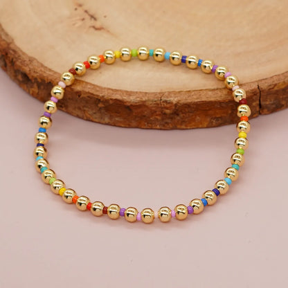 Vacation Classic Style Colorful Polyester Glass Copper Wholesale Bracelets