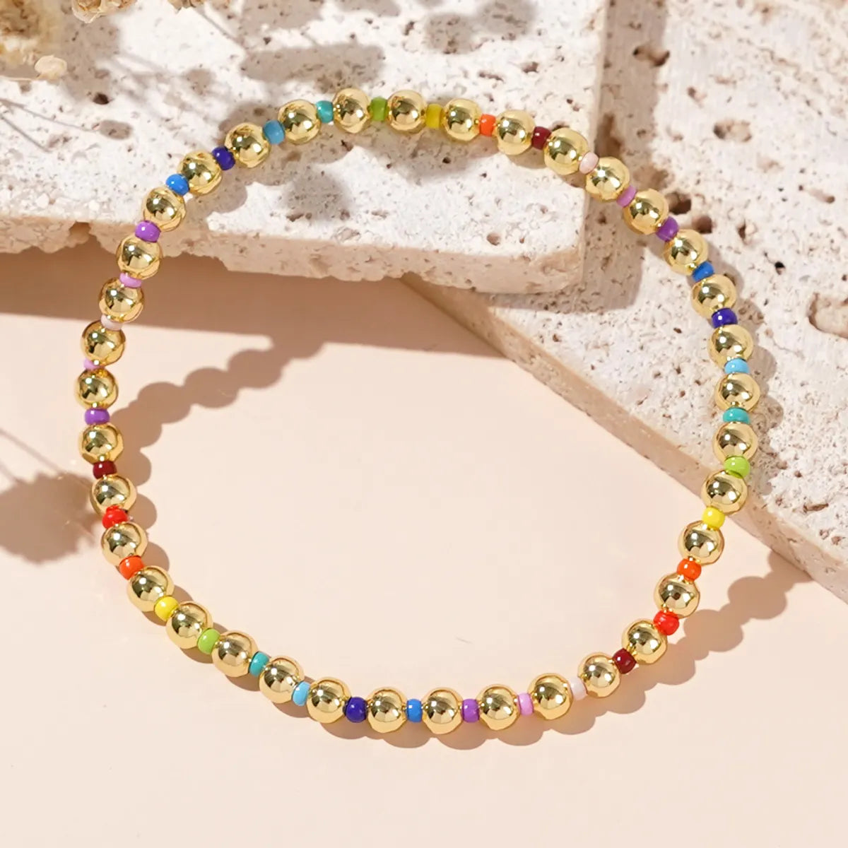 Vacation Classic Style Colorful Polyester Glass Copper Wholesale Bracelets