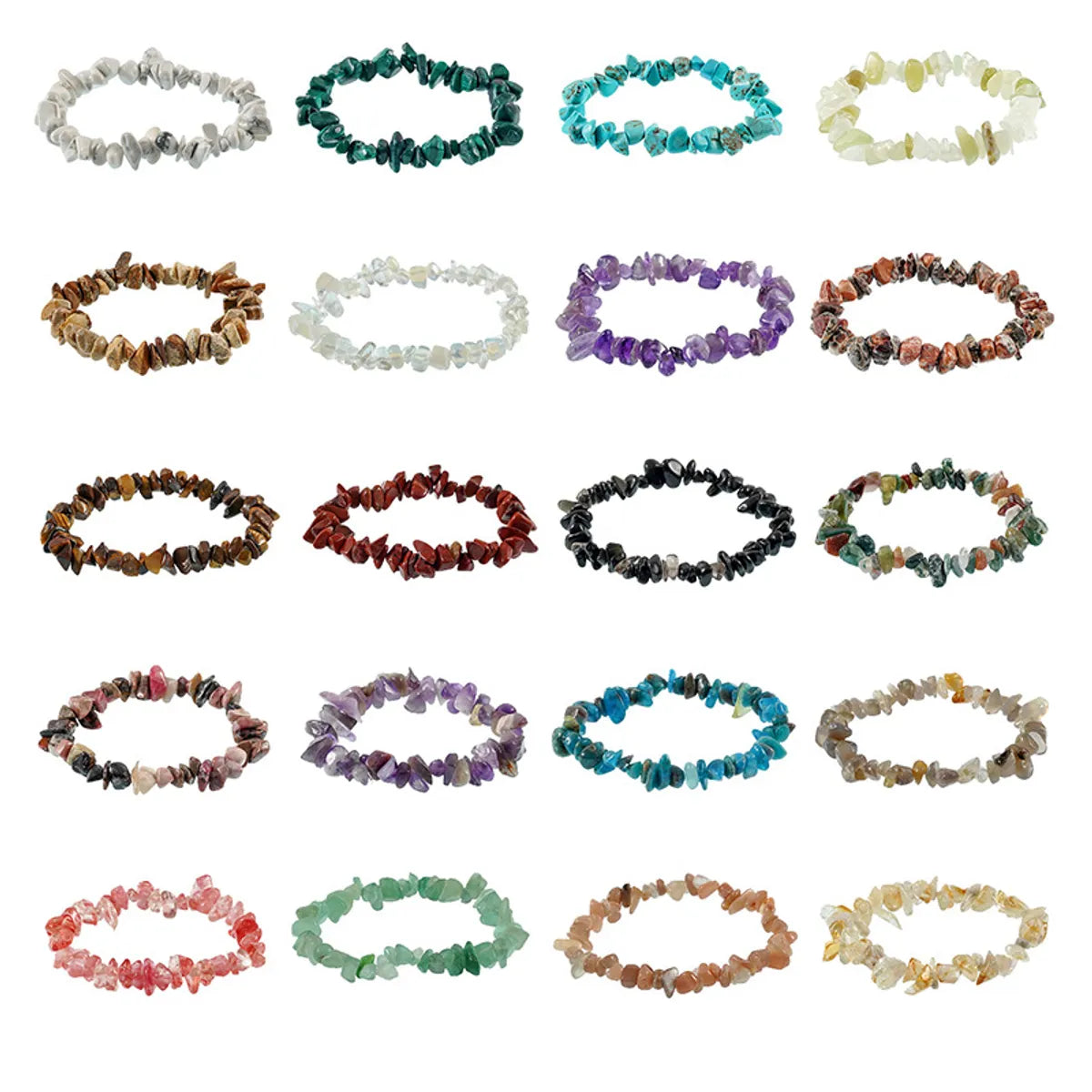 Vacation Classic Style Geometric Natural Stone Filament Gravel Wholesale Bracelets