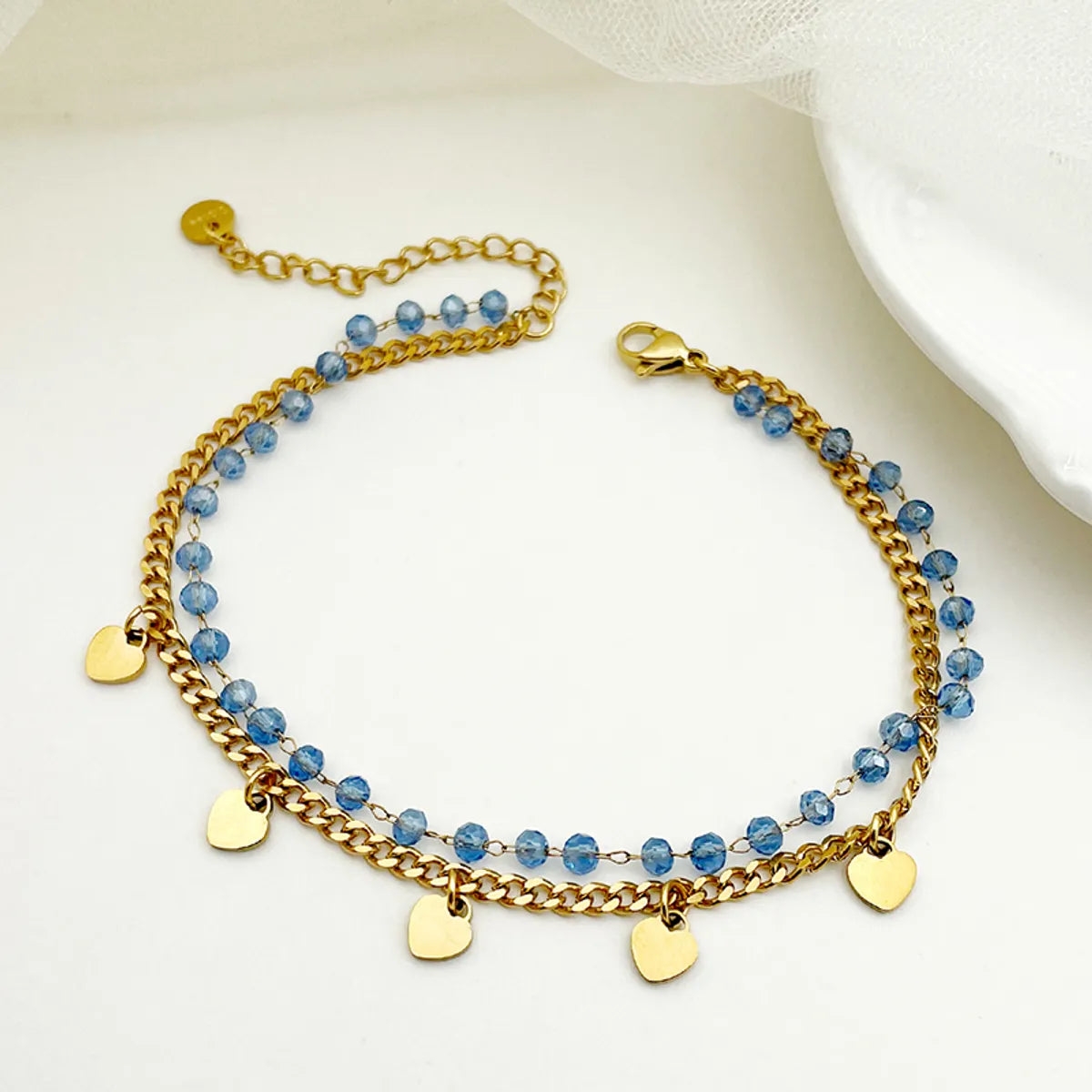 Vacation Classic Style Heart Shape Stainless Steel Plating Gold Plated Women's Anklet