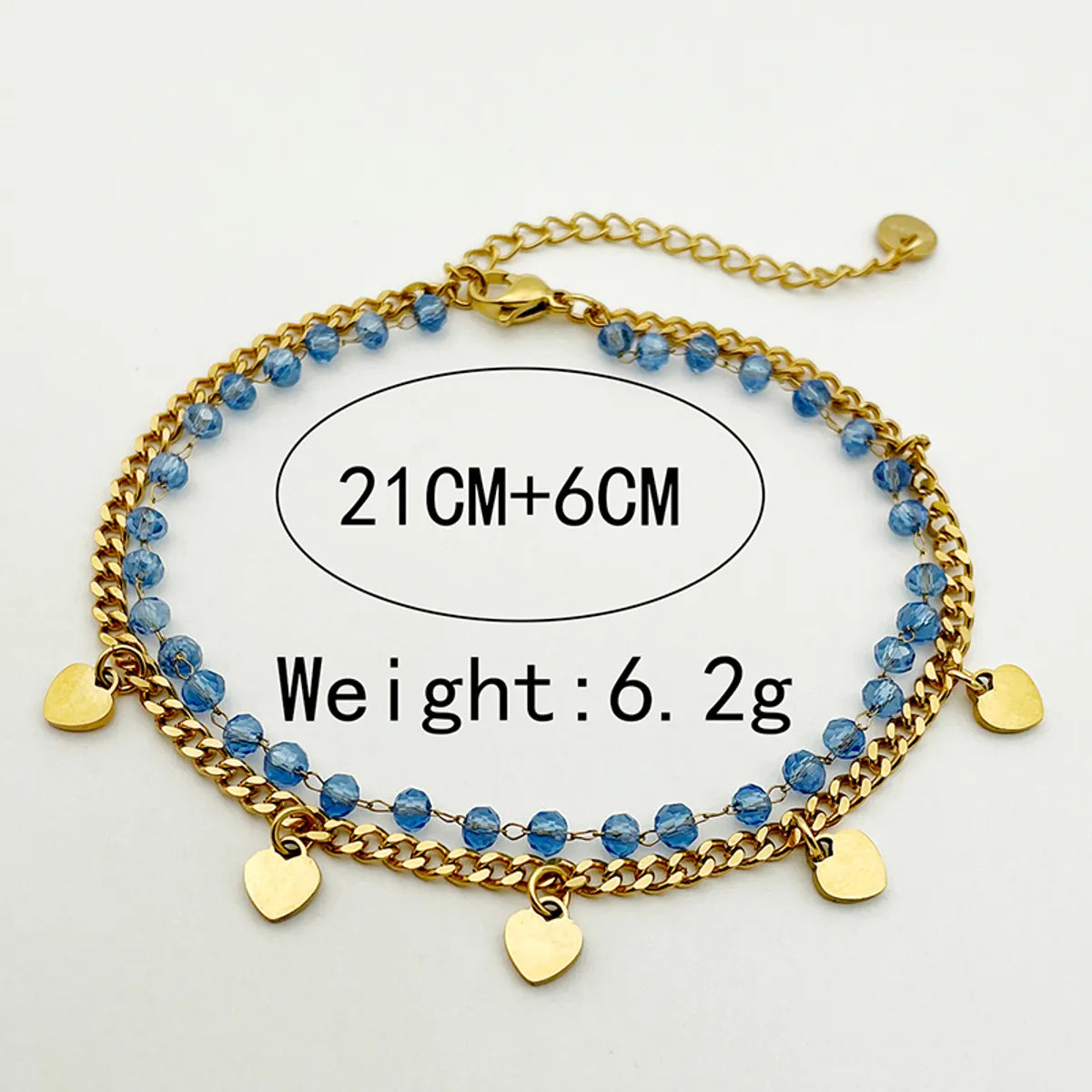 Vacation Classic Style Heart Shape Stainless Steel Plating Gold Plated Women's Anklet