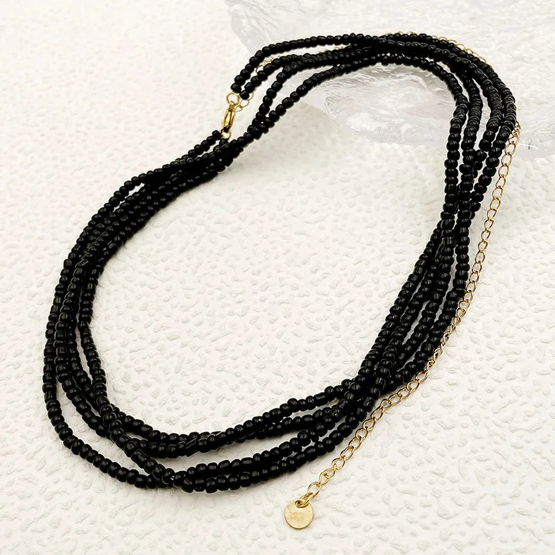 Vacation Classic Style Round 304 Stainless Steel Beaded Plating Crystal Gold Plated Women'S Waist Chain