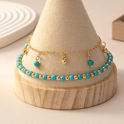 Vacation Color Block Alloy Plastic Women'S Anklet