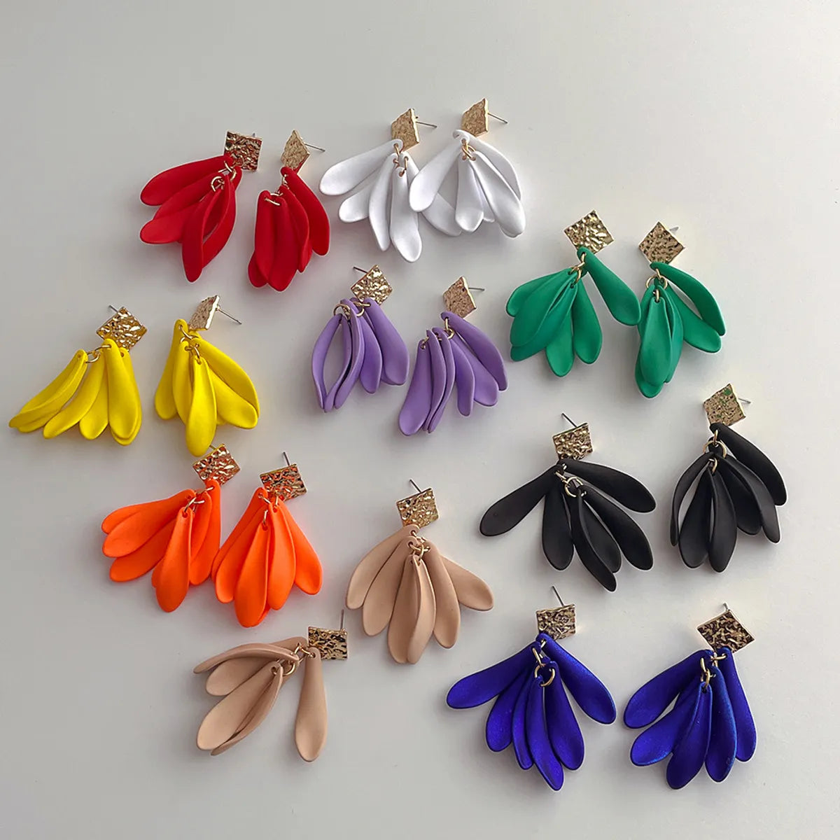 Vacation Color Block Alloy Tassel Plating Resin Women's Drop Earrings