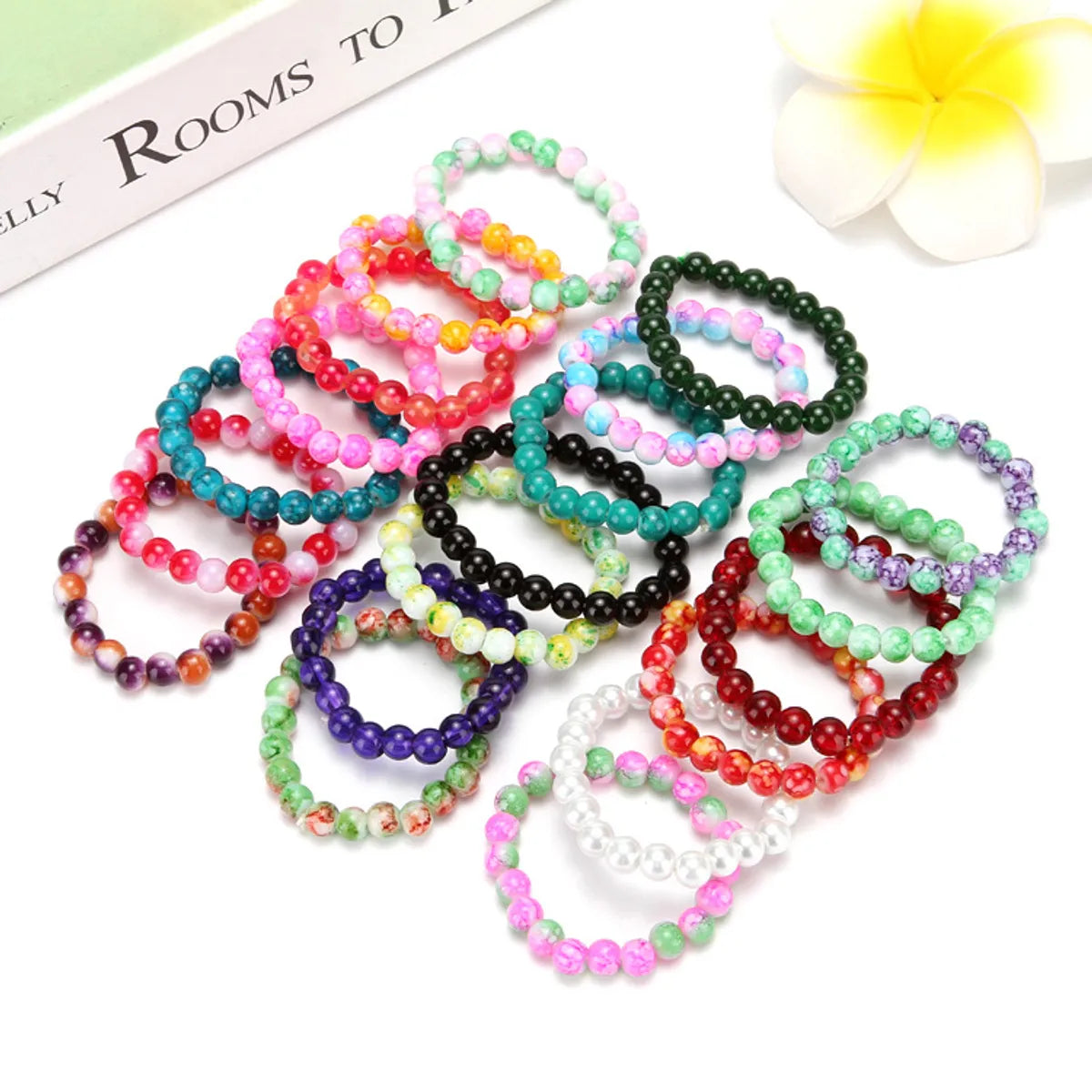 Vacation Color Block Glass Women's Bracelets 1 Piece