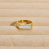 Vacation Color Block Stainless Steel Plating Inlay Shell 18k Gold Plated Rings