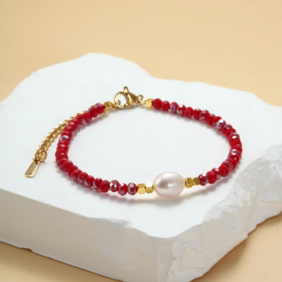 Vacation Colorful Artificial Crystal Freshwater Pearl Beaded Handmade Women'S Bracelets