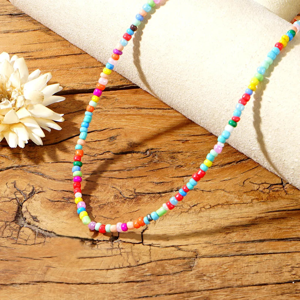 Vacation Colorful Seed Bead Wholesale Necklace