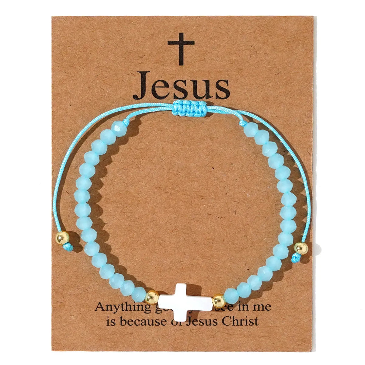 Vacation Cross Artificial Crystal Shell Copper Wholesale Bracelets