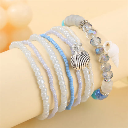 Vacation Ethnic Style Color Block Alloy Glass Beaded Women's Bracelets