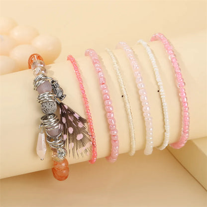 Vacation Ethnic Style Color Block Alloy Glass Beaded Women's Bracelets