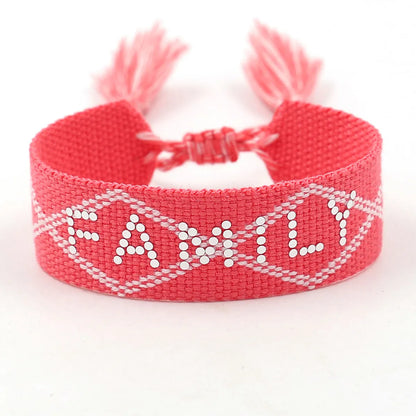 Vacation Ethnic Style Letter Polyester Wholesale Bracelets