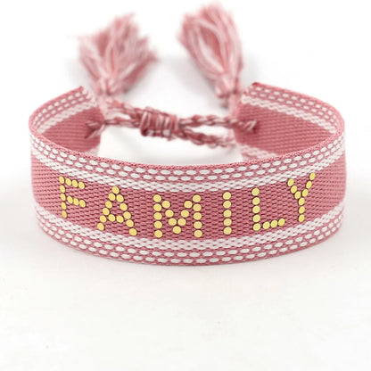 Vacation Ethnic Style Letter Polyester Wholesale Bracelets