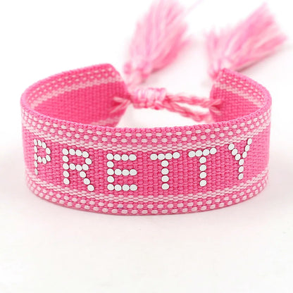 Vacation Ethnic Style Letter Polyester Wholesale Bracelets