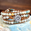 Vacation Ethnic Style Round Alloy Natural Stone Rope Beaded Braid Bracelets