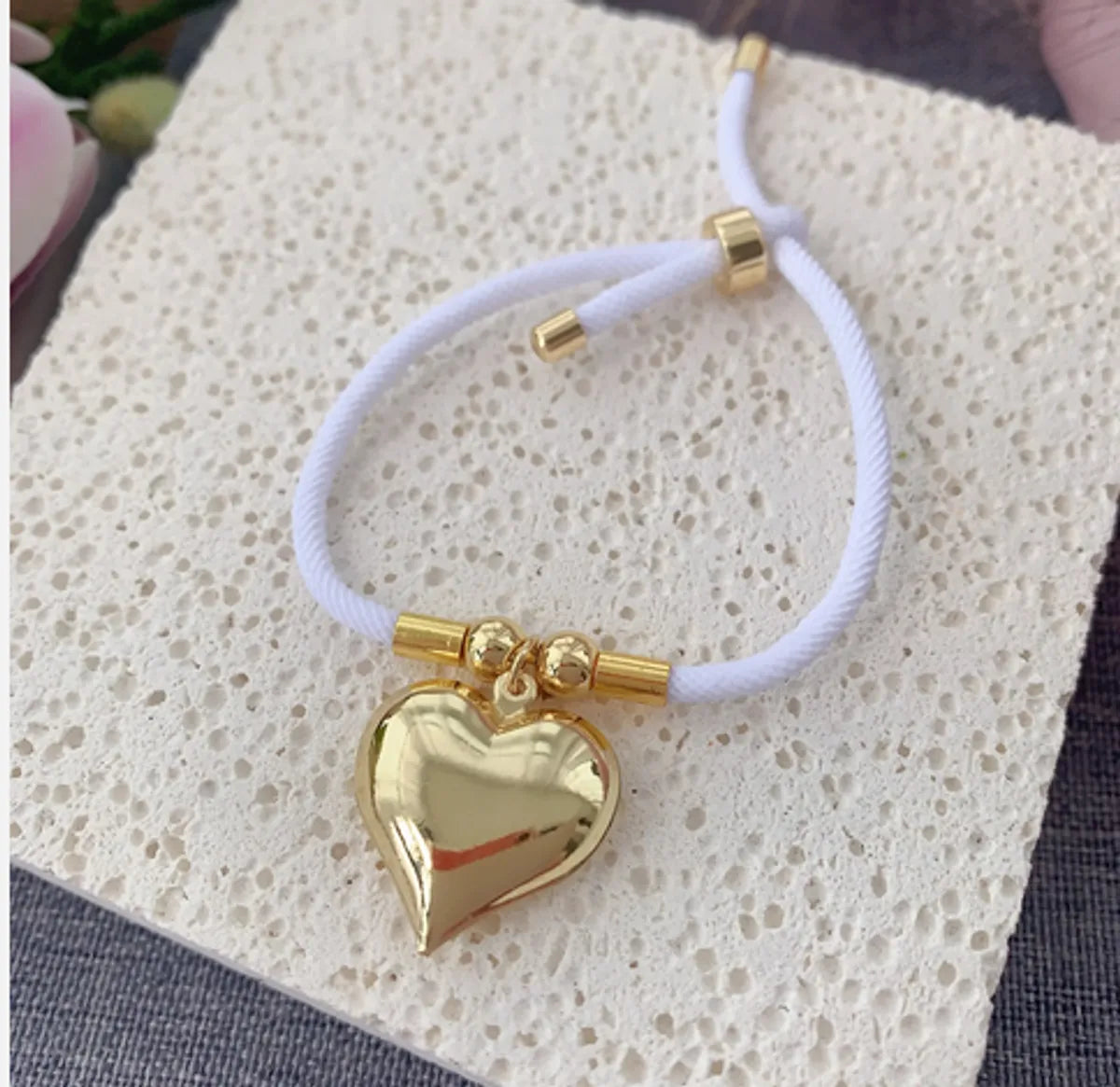 Vacation Ethnic Style Simple Style Heart Shape 18K Gold Plated Rope Copper Wholesale Bracelets