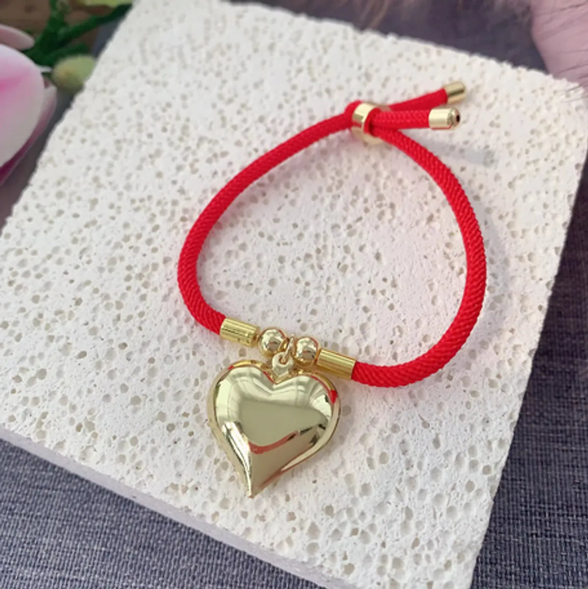 Vacation Ethnic Style Simple Style Heart Shape 18K Gold Plated Rope Copper Wholesale Bracelets