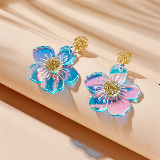 Vacation Flower Arylic Women's Drop Earrings