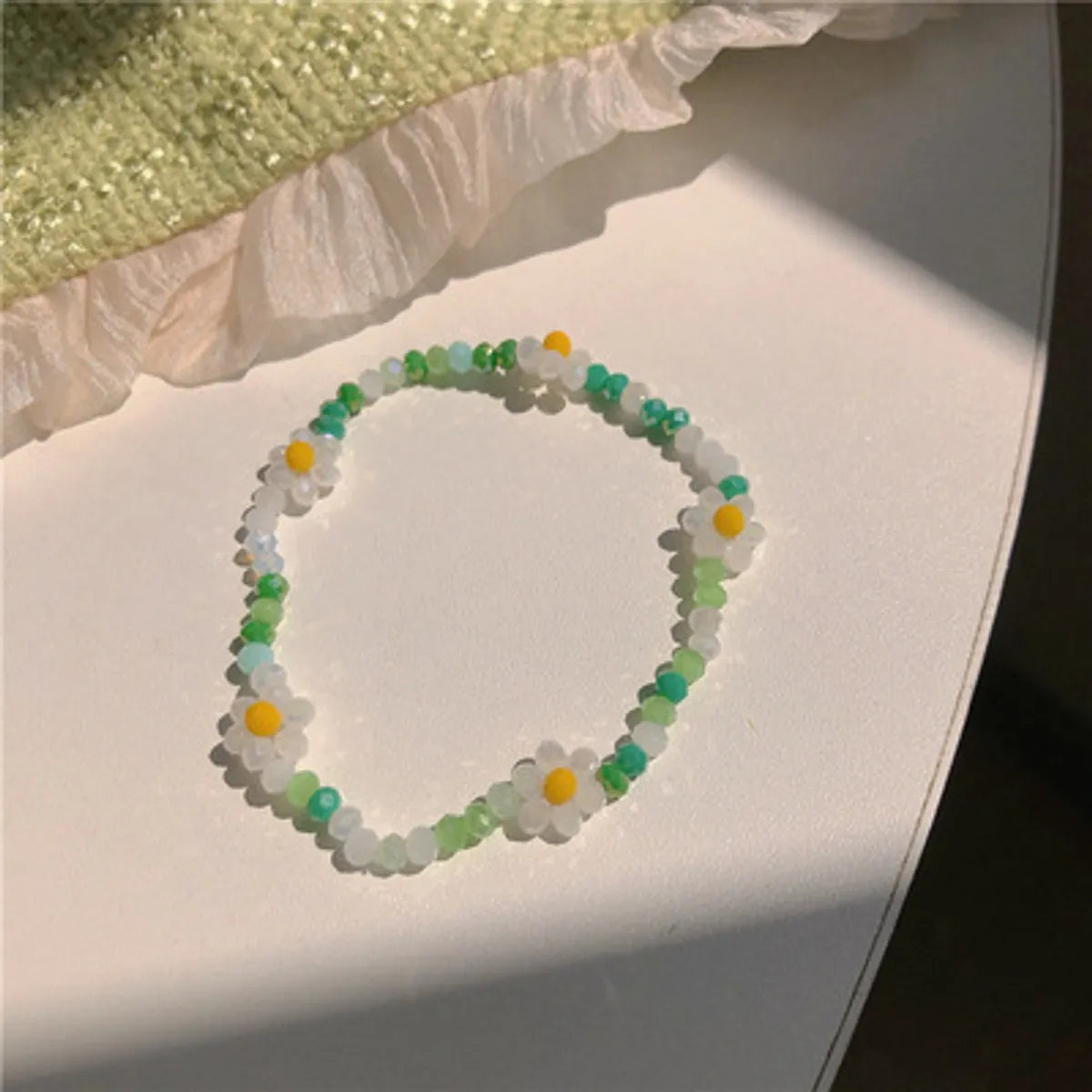 Vacation Flower Beaded Plastic Crystal Women'S Bracelets