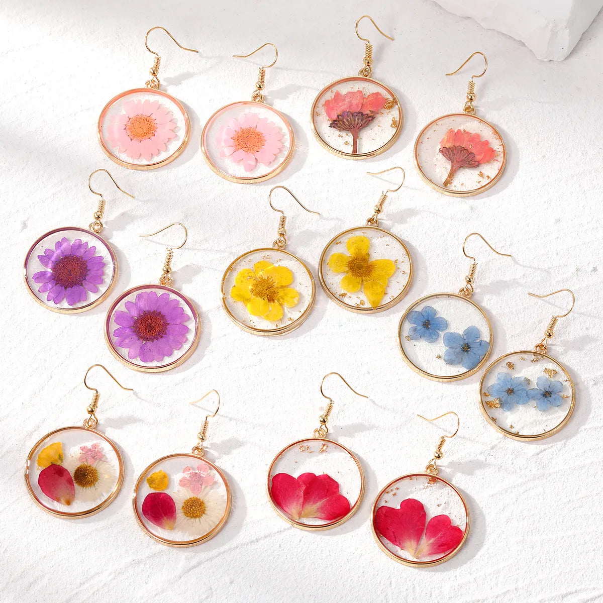 Vacation Flower Resin Epoxy Women's Drop Earrings 1 Pair