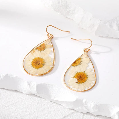 Vacation Flower Resin Epoxy Women'S Earrings Necklace