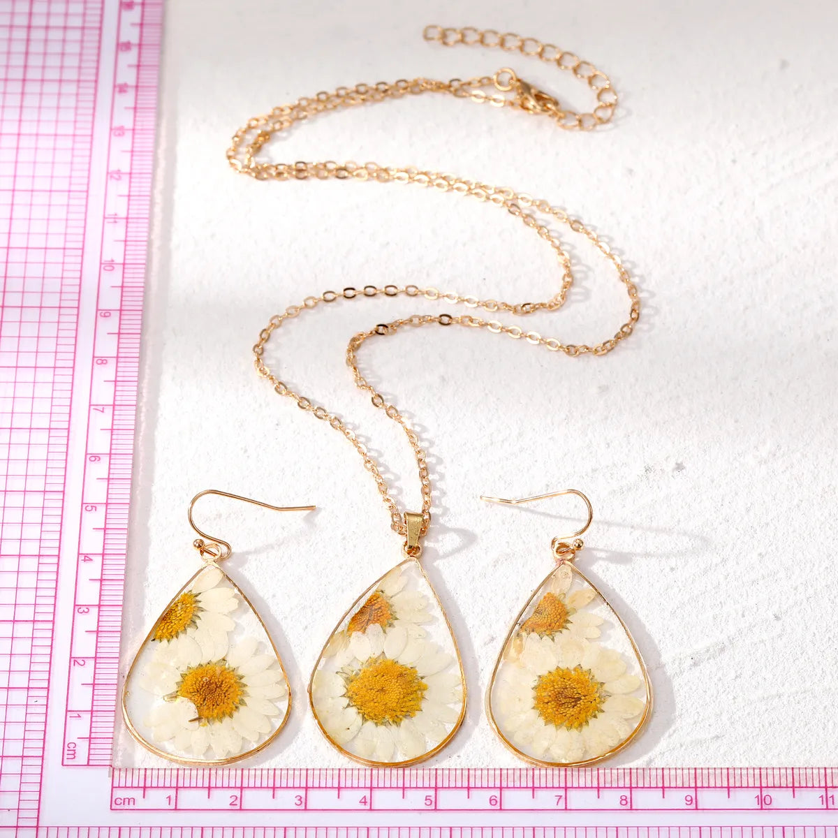 Vacation Flower Resin Epoxy Women'S Earrings Necklace