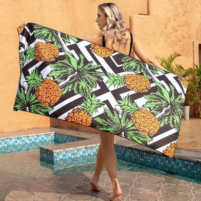 Vacation Fruit Flower Argyle Beach Towels