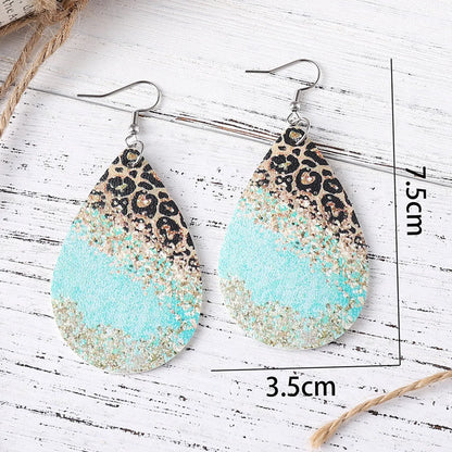 Vacation Geometric Pu Leather Women'S Drop Earrings