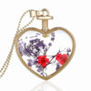 Vacation Heart Shape Alloy Dried Flower Glass Wholesale Pendant Necklace