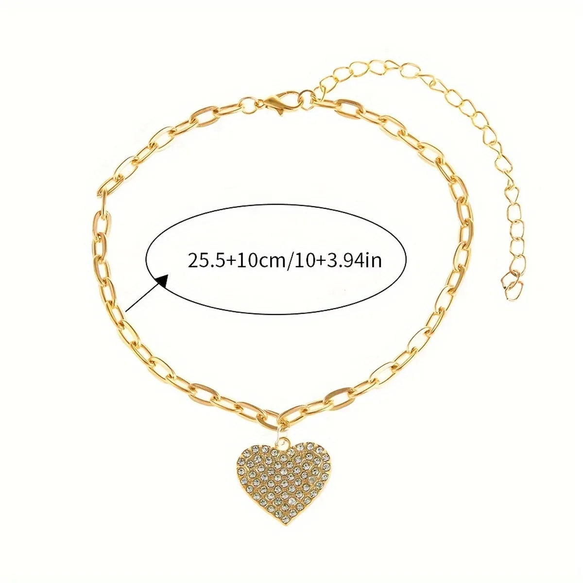 Vacation Heart Shape Alloy Plating Inlay Rhinestones Gold Plated Silver Plated Women'S Anklet