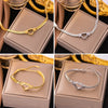 304 Stainless Steel 18K Gold Plated Vacation Plating Heart Shape Bracelets Necklace