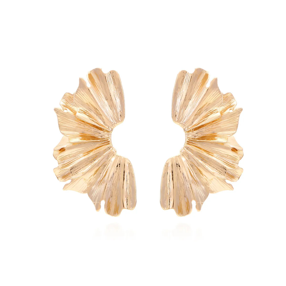 Vacation Leaf Flower Alloy Plating Gold Plated Women'S Ear Studs