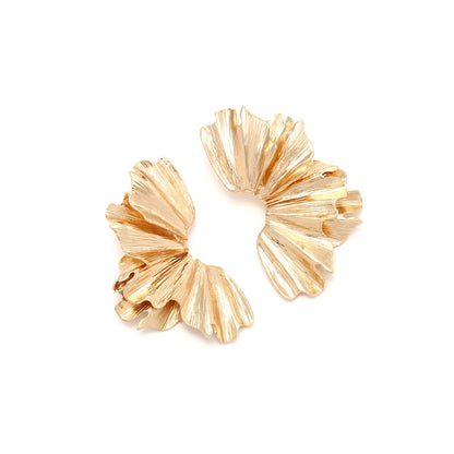 Vacation Leaf Flower Alloy Plating Gold Plated Women'S Ear Studs