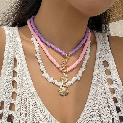 Vacation Marine Style Tortoise Starfish Alloy Seed Bead Soft Clay Plating Women'S Jewelry Set