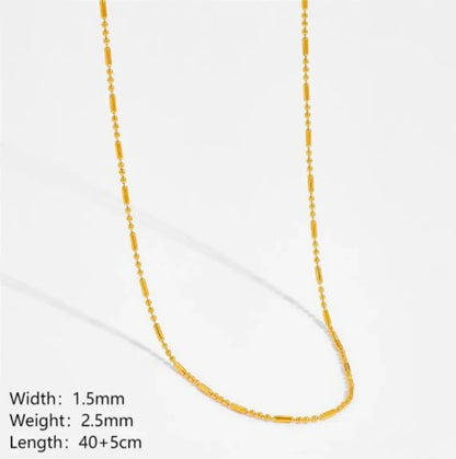 Vacation Modern Style Classic Style Solid Color Stainless Steel Plating 18k Gold Plated Necklace