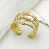 304 Stainless Steel 14K Gold Plated Vacation Modern Style Layered Plating Inlay Stripe Turquoise Open Ring