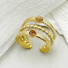 304 Stainless Steel 14K Gold Plated Vacation Modern Style Layered Plating Inlay Stripe Turquoise Open Ring