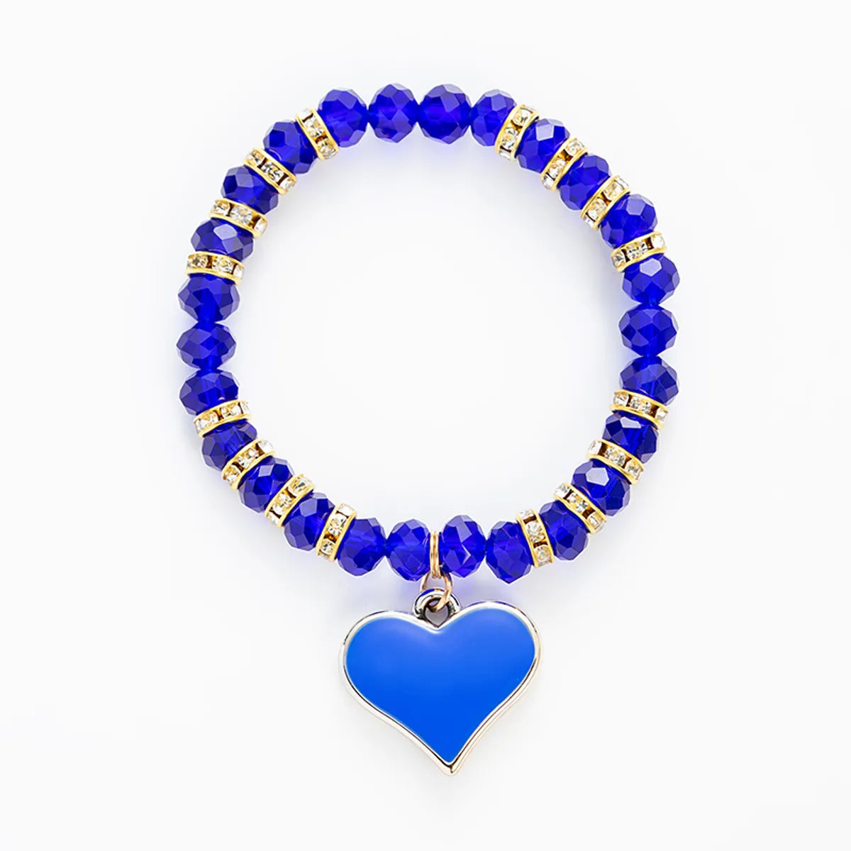 Vacation Round Heart Shape Artificial Crystal Alloy Gem Enamel Glass Women's Bracelets 1 Piece