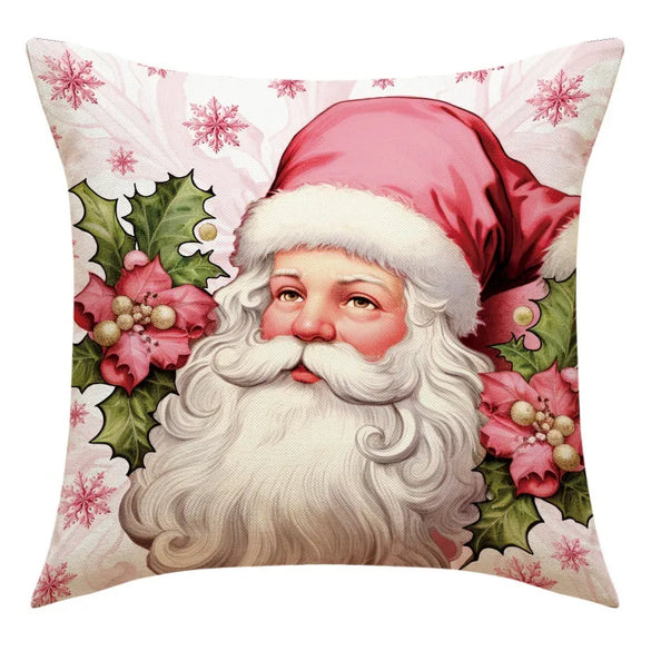 Vacation Santa Claus Linen Pillow Cases
