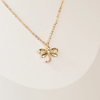 Vacation Simple Style Classic Style Dragonfly Gold Plated Zinc Alloy Wholesale Necklace