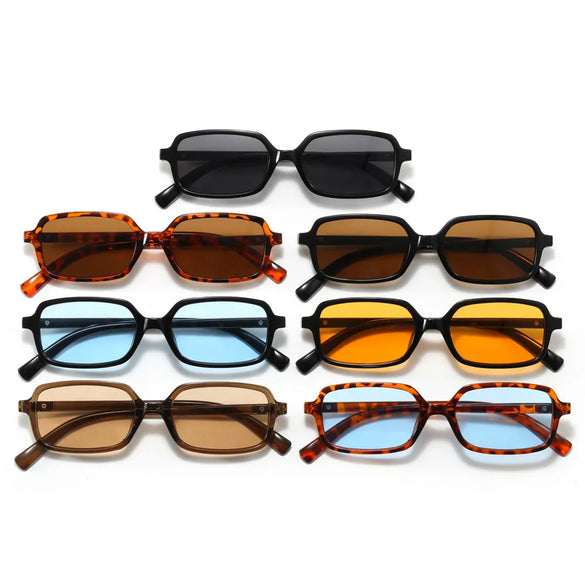 Vacation Simple Style Color Block Ac Square Full Frame Women'S Sunglasses